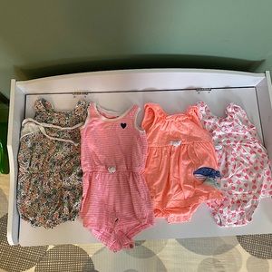 Carters 4 piece baby girl rompers